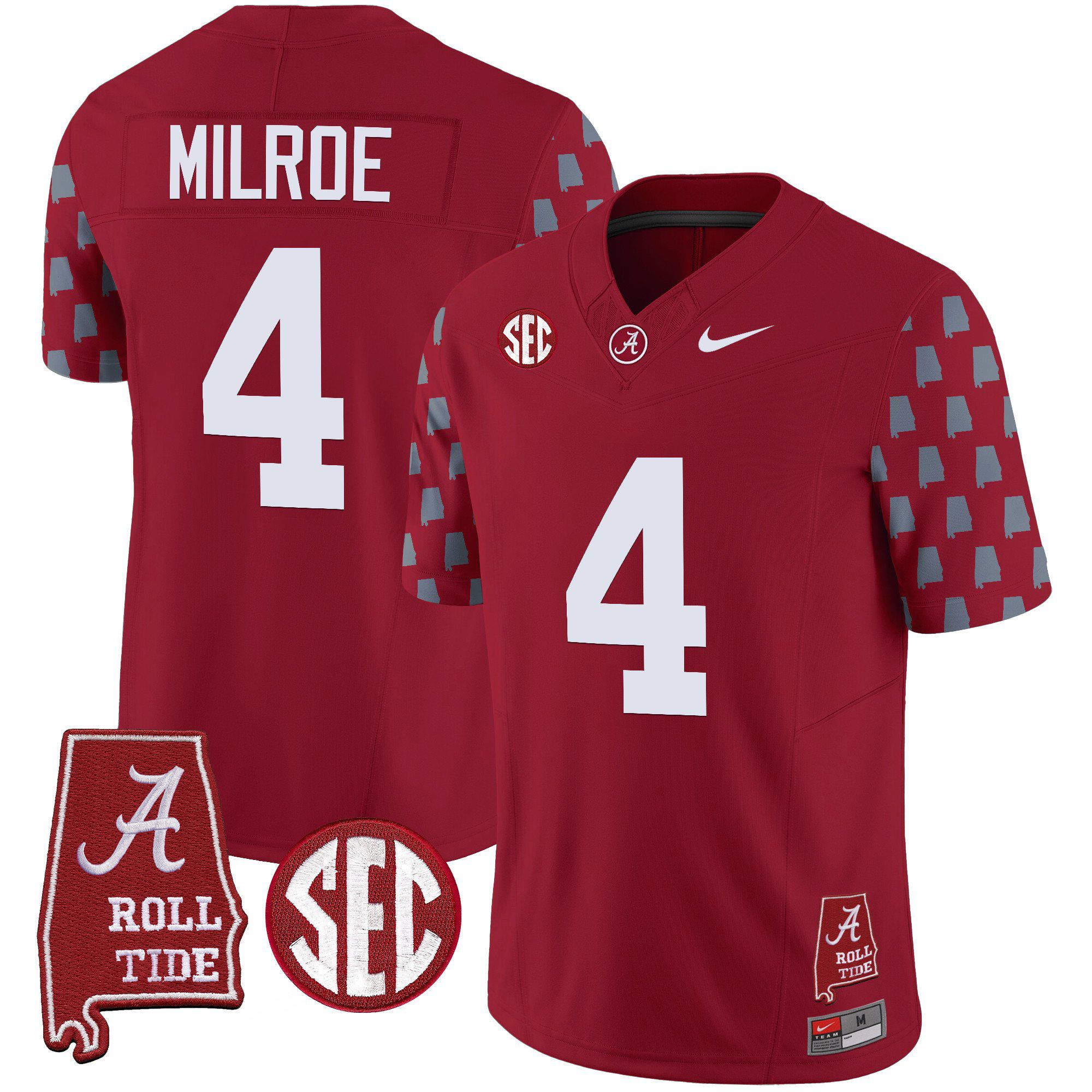 Men Alabama Crimson Tide #4 Milroe Red Vapor Limited 2024 Nike NCAA Jersey